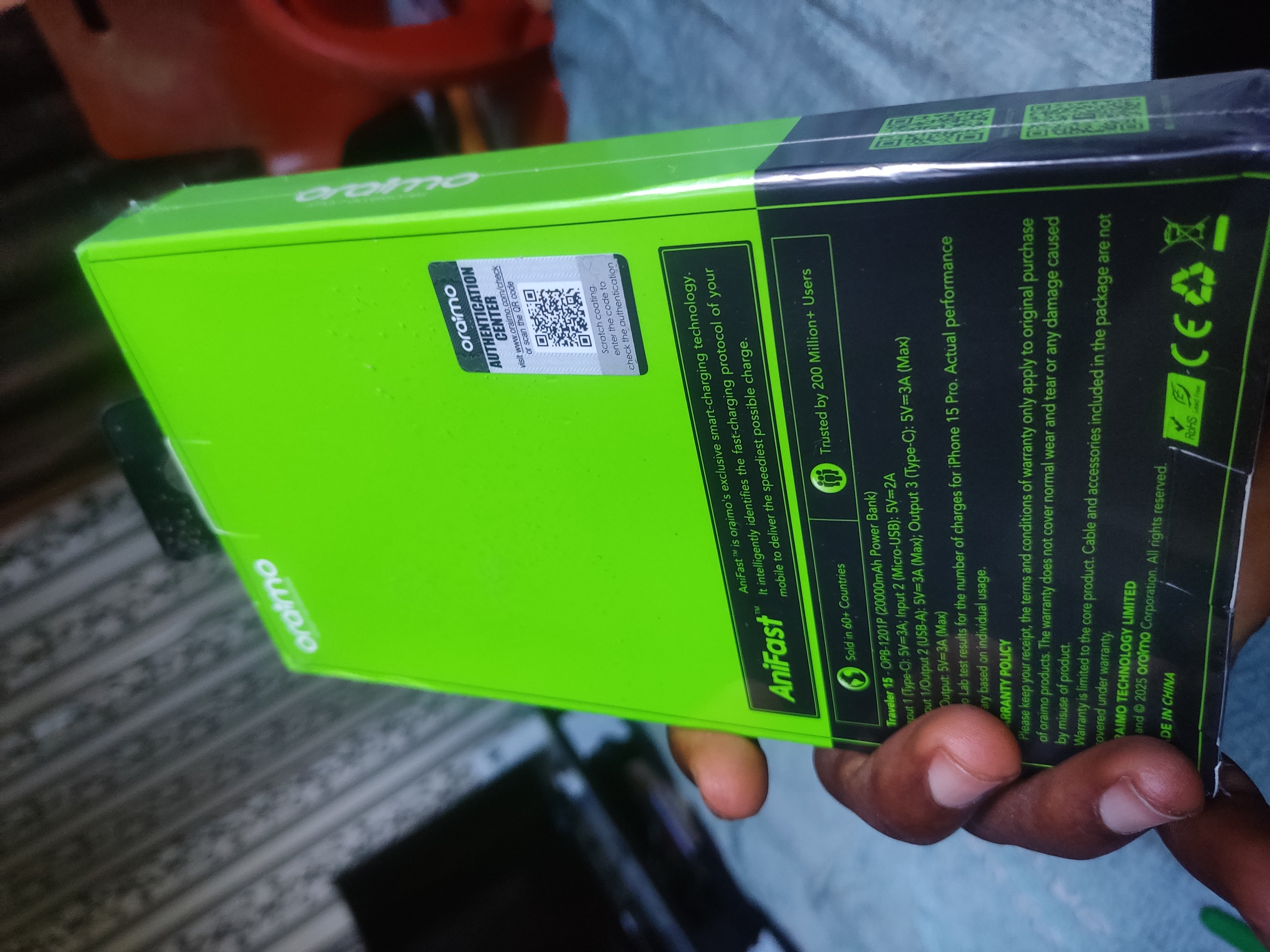Oraimo 20kmah Powerbank view 2